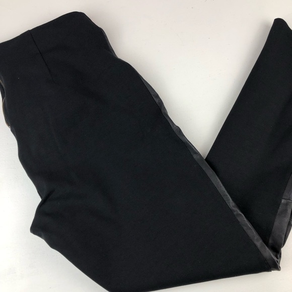 ✅ SOLD! J.Crew Black Leggings with Genuine Leather Trim - Size 6 - Picture 8 of 16
